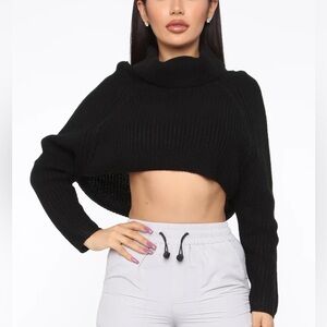 Cropped turtleneck sweater